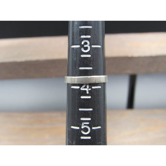 Size 3.75 Silver Tone Abalone Shell Band Ring - Picture 4 of 6